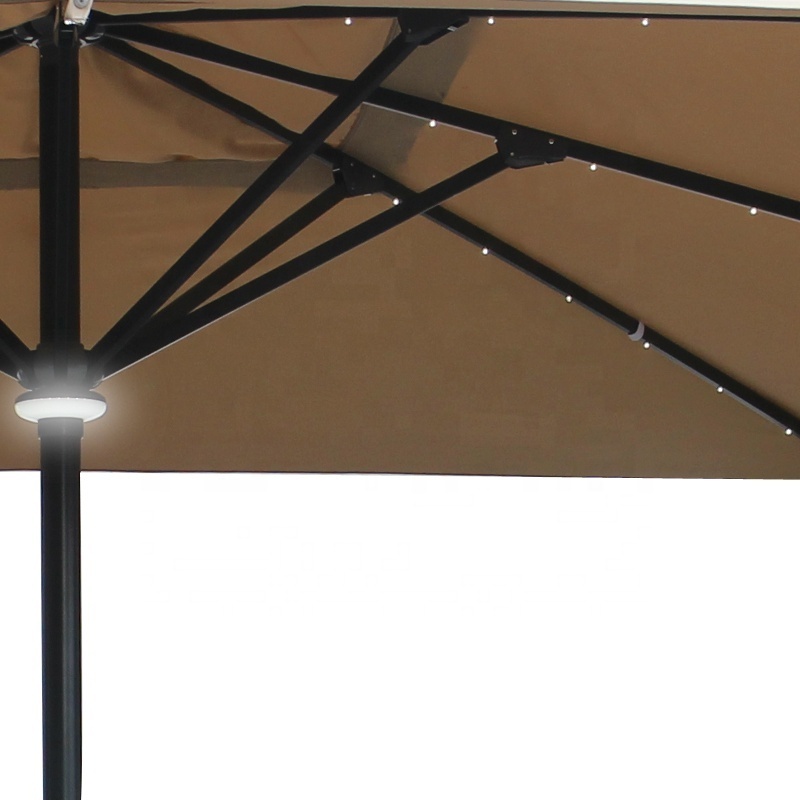 4M customized solar aluminum auto Parasol With Remote Control Logo patio umbrella