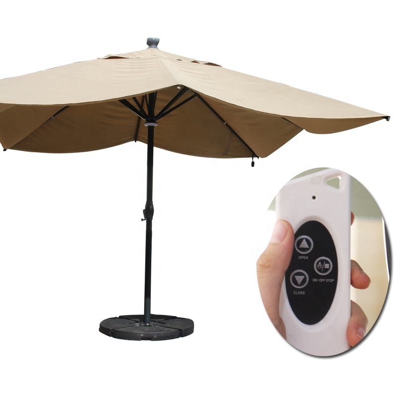 4M customized solar aluminum auto Parasol With Remote Control Logo patio umbrella