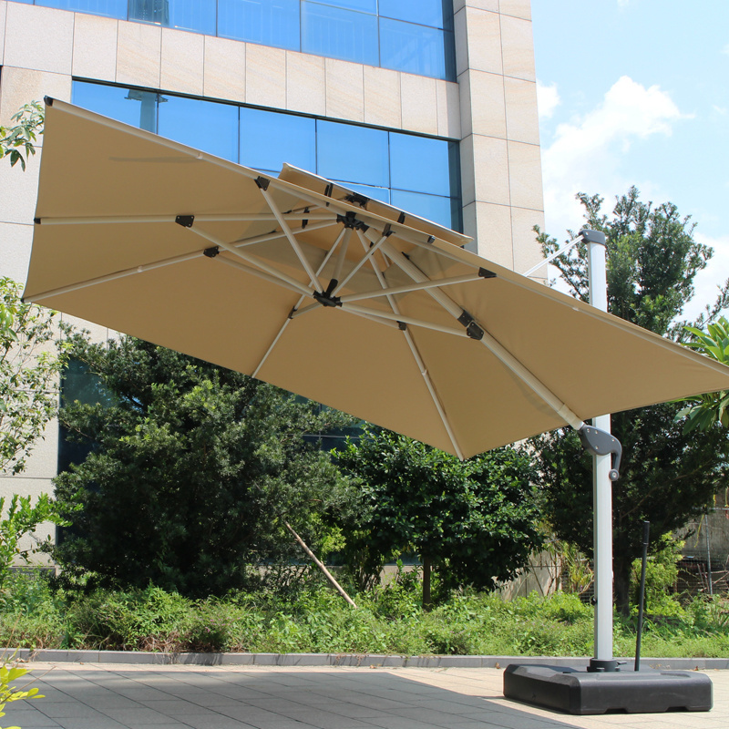 Big Garden Sun Roman 10ft Aluminum  Crank Handle Cantilever Patio Umbrella