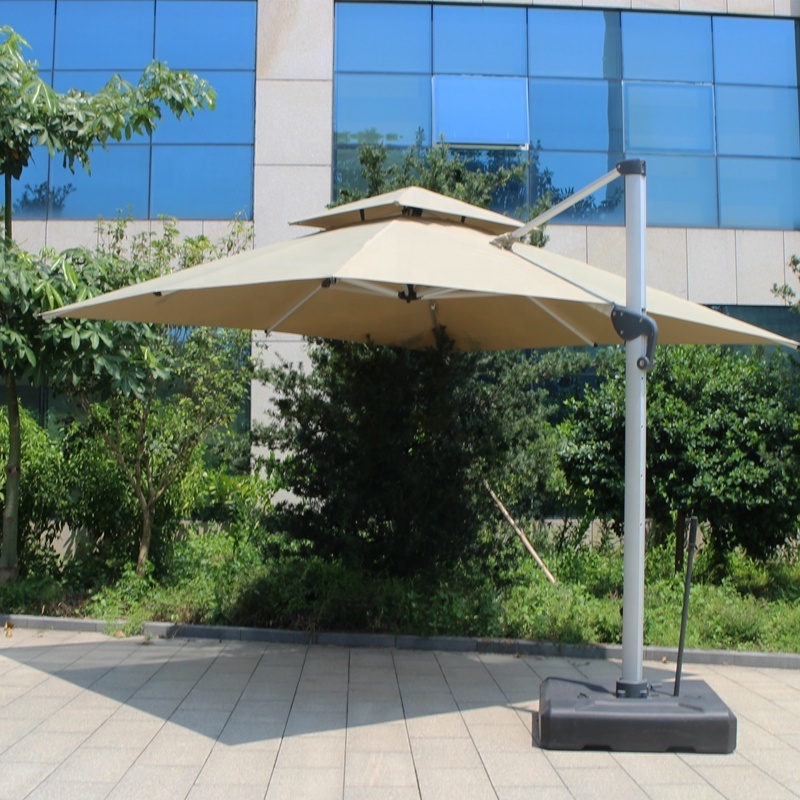 Big Garden Sun Roman 10ft Aluminum  Crank Handle Cantilever Patio Umbrella