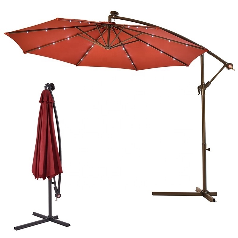 Cantilever Beige Patio Double Side Market Water Parasol Outdoor Full Size Furniture Large Outdoor Led Garden Umbrella