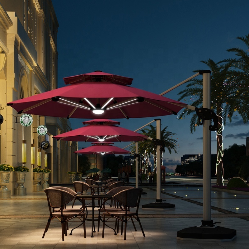 Outdoor Sunshade Courtyard Umbrella Terrace Garden Large Solar Pool Side Villa Outdoor Roman Umbrella