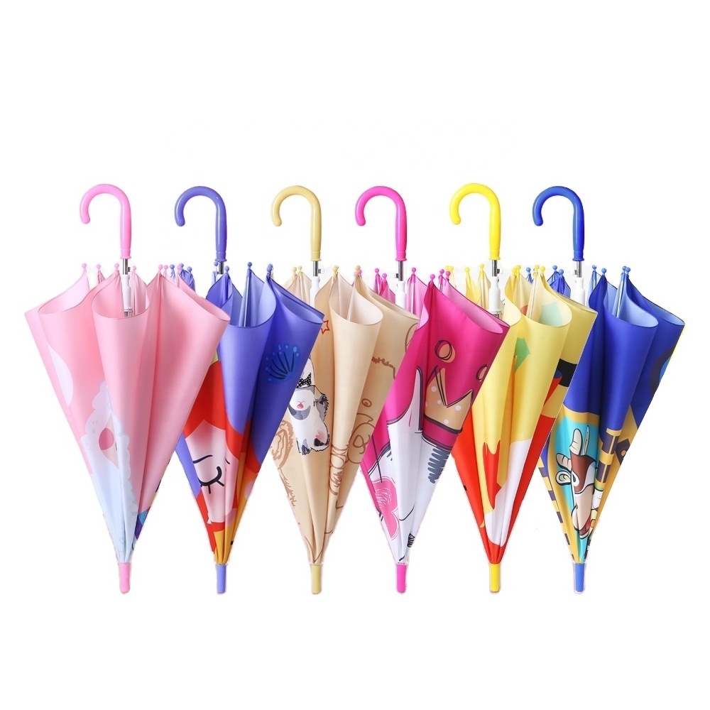 Pvc Colour Change Table Girl Summer Retro Kid Umbrella With Ear, Child Cartoon Umbrella For Girl Kid Avenger