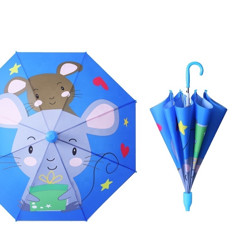 Pvc Colour Change Table Girl Summer Retro Kid Umbrella With Ear, Child Cartoon Umbrella For Girl Kid Avenger