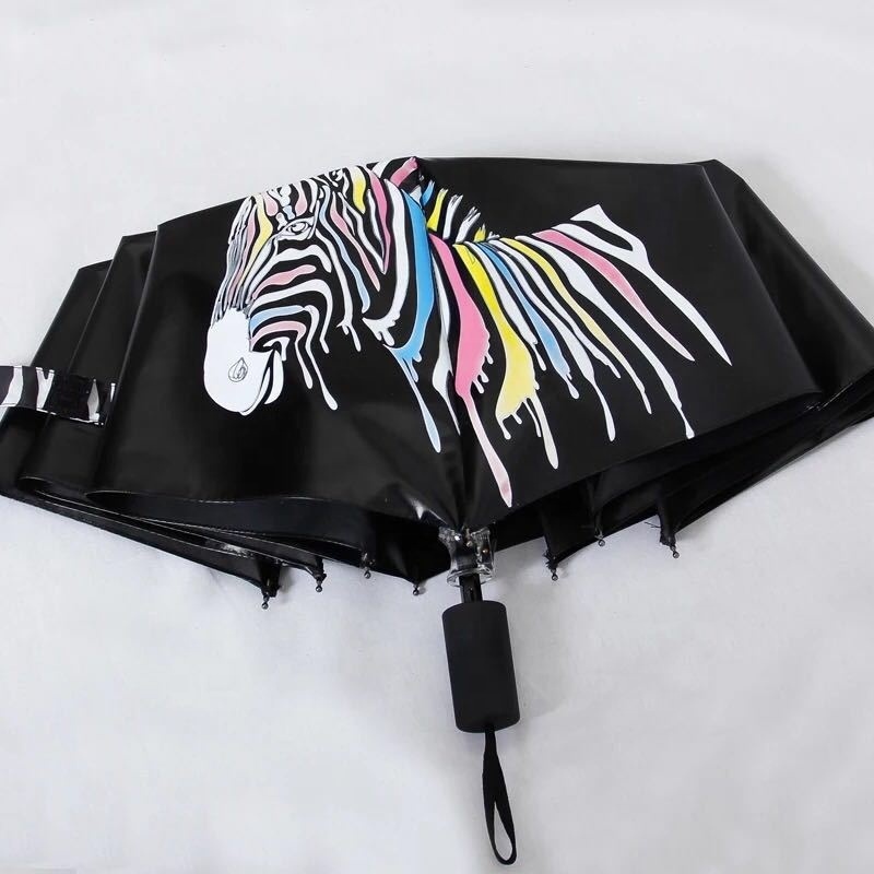 Rainy Day Pocket Mini Case Cheap Custom Logo Print 3 Folding Mix Design Hair Cutting Cloak  Foldable Umbrella