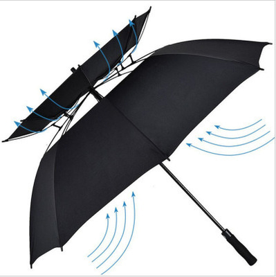 Windproof Double Layer Branded Black Plastic Tips Golf Ambrella Payung Parapluie Paraguas Umbrellas Umbrella Online