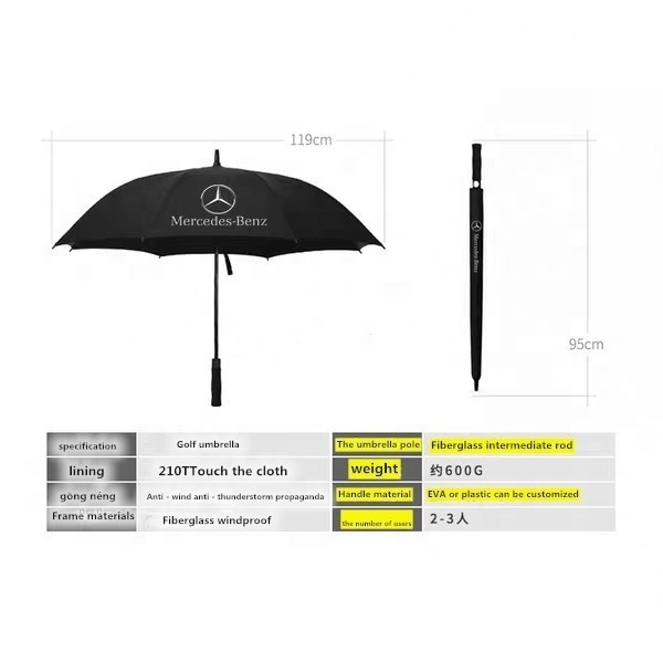 Waterproof Vent Red Advertising Double Canopy 68 Inch Telescopic Cover Golf Umbrella For 2