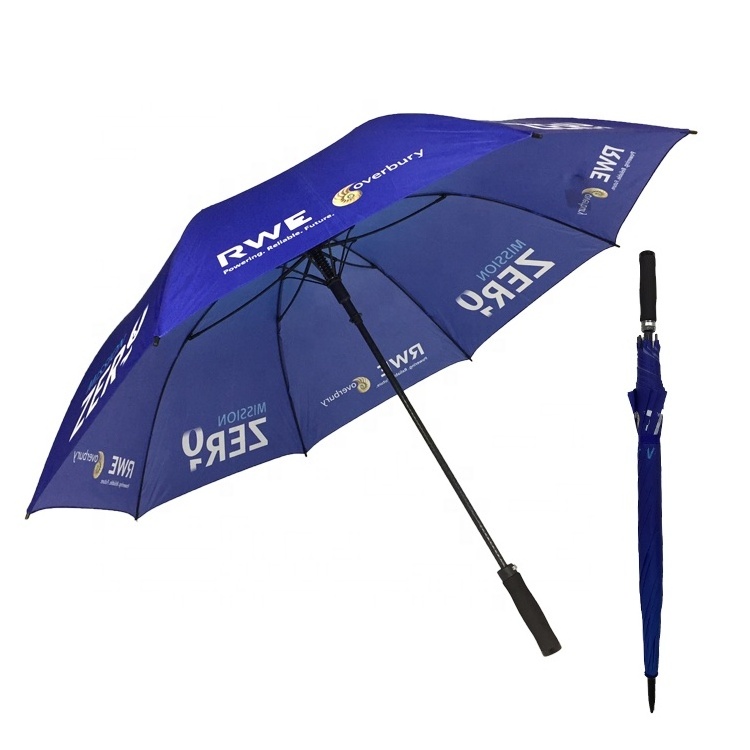 Customised Customize.golf Bike Rain Windproof Double Deck Gel Handle Clear Folding Triple Canopy Automatic Golf Umbrella