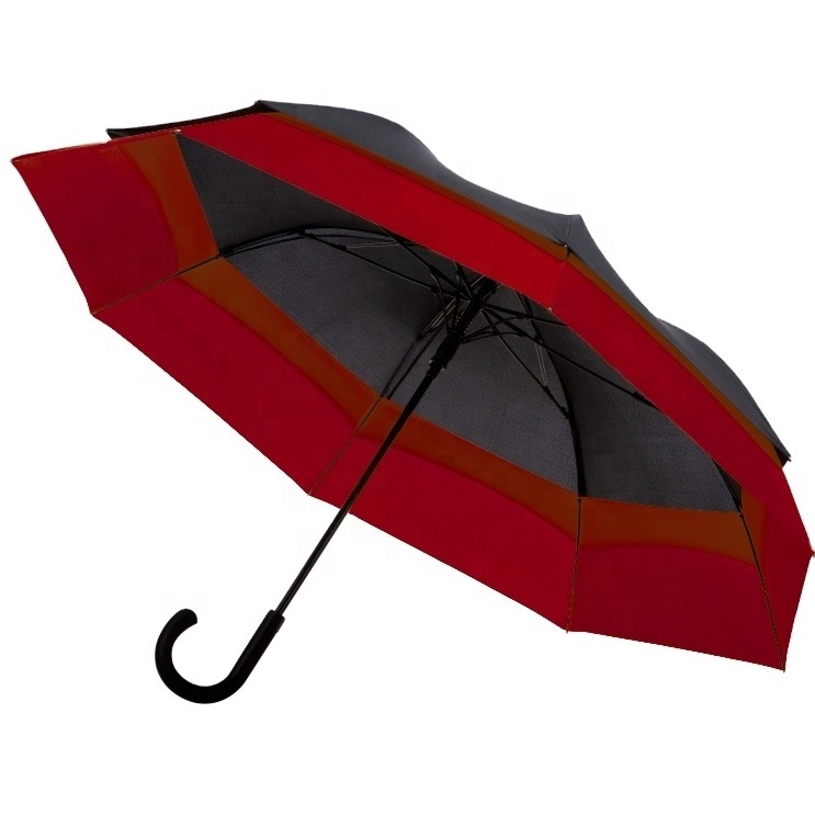 Custom Print Compact Wooden Outdoor Check Design Extended Umbrella For Decoration Bag