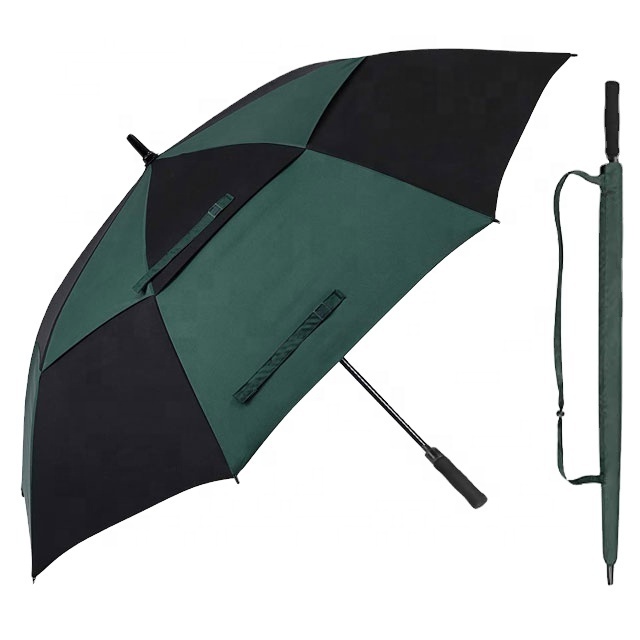 68 / 75 / 86/91/102 Inch Self Opening Golf Umbrella Super Large Double Canopy Ventilation Windproof Waterproof Straight Umbrella