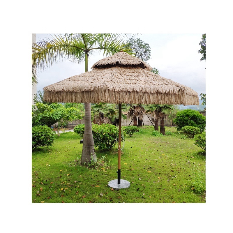 3M Manual PP grass umbrella beach patio tiki out door custom lotus patio umbrella