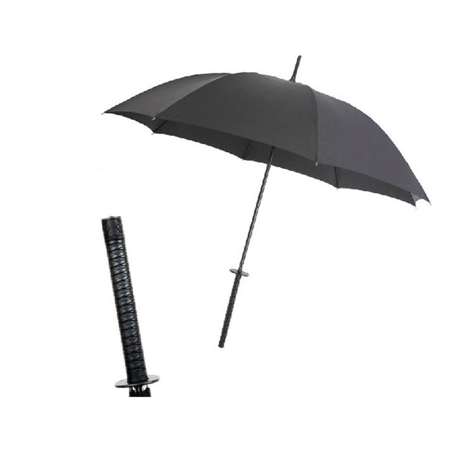 2020  unique straight  custom logo  black  auto open  katana umbrella