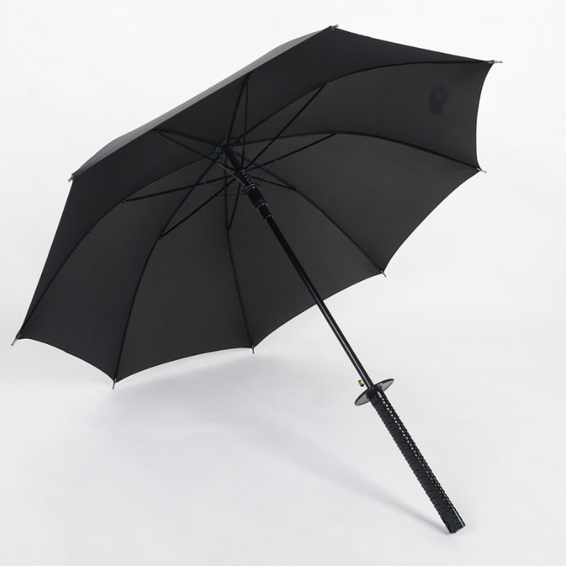 2020  unique straight  custom logo  black  auto open  katana umbrella