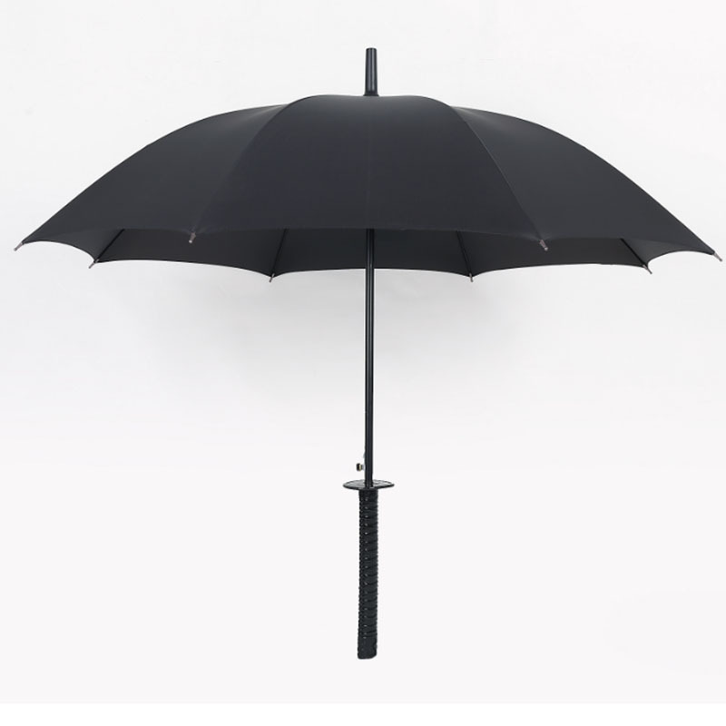 2020  unique straight  custom logo  black  auto open  katana umbrella