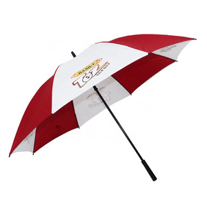 EVA handle fiberglass big promotional red and white alternate golf umbrella