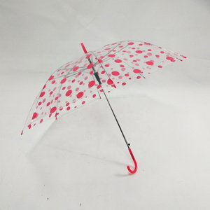 clear color transparent custom print cartoon kid umbrella