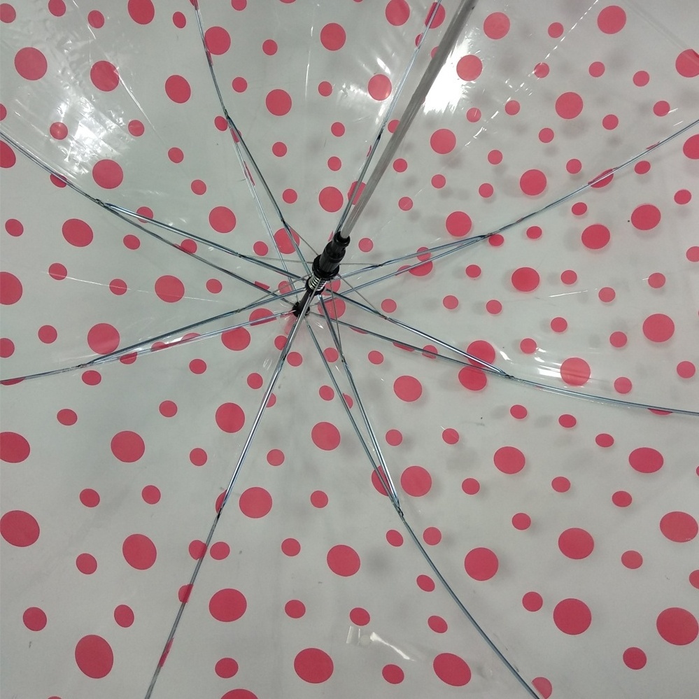 clear color transparent custom print cartoon kid umbrella