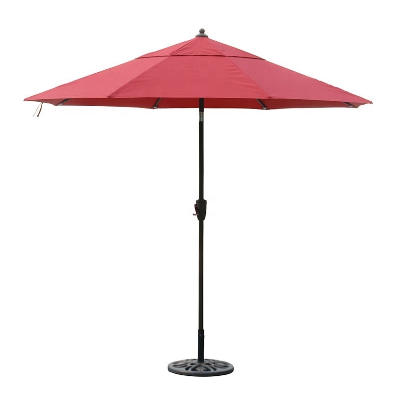 2.7M Wholesale factory green heavy duty offset promotion with tilt outdoor garden patio umbrella