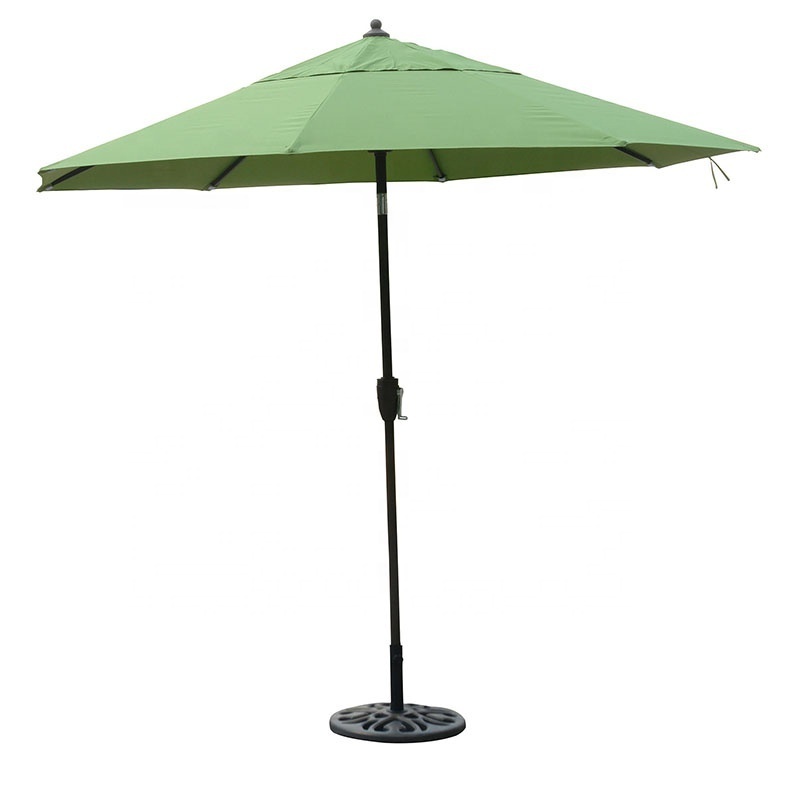 2.7M Wholesale factory green heavy duty offset promotion with tilt outdoor garden patio umbrella