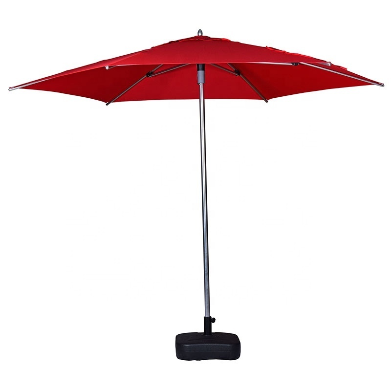 2M Square 6 ribs market umbrella aluminum patio  safety push open system umbrella