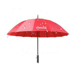 Promotional advertisement 16ribs auto open customized logo print straight umbrella