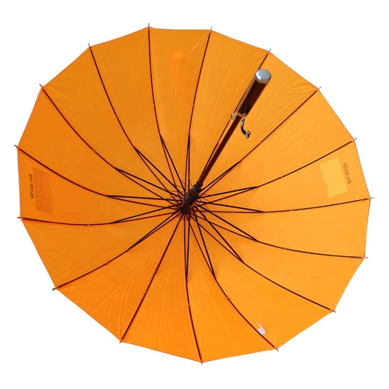 Promotional advertisement 16ribs auto open customized logo print straight umbrella