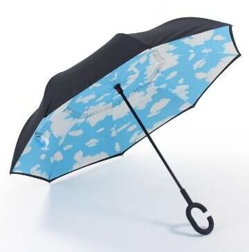 car straight inverted umbrella creative Customized umbrella with C shape handle