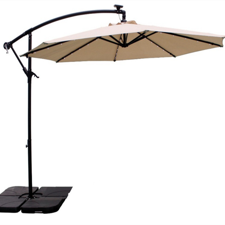 Hand-held Patio Parasol 460 White Garden Line Steel Cantilever Umbrella