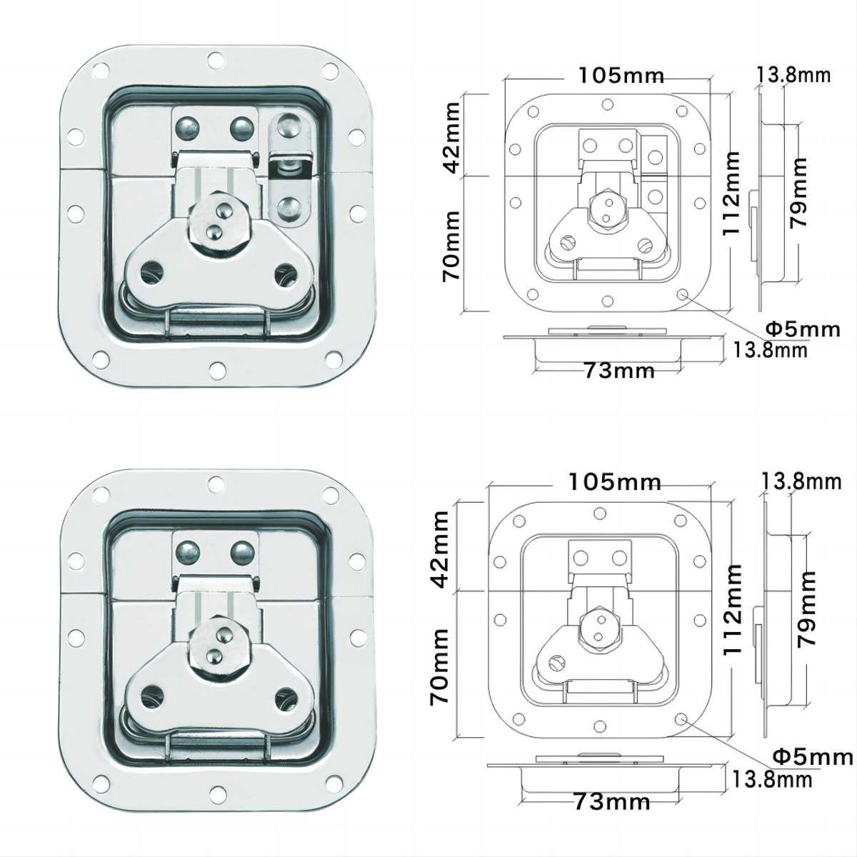 LICHUAN Mass Order Selling Twist Latch for Suitcase Draw Latch Hardware Lock Latch