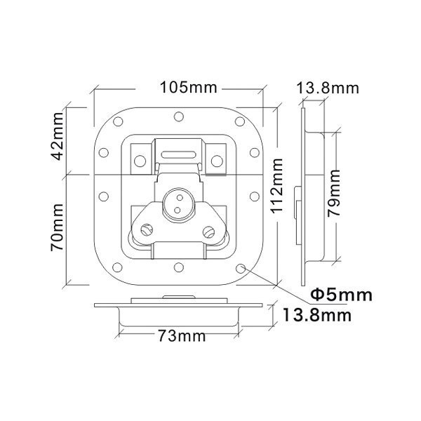 Factory Directly Flight Case Parts Chrome and Blue Zinc Butterfly Lock for Case Metal Flight case Latches