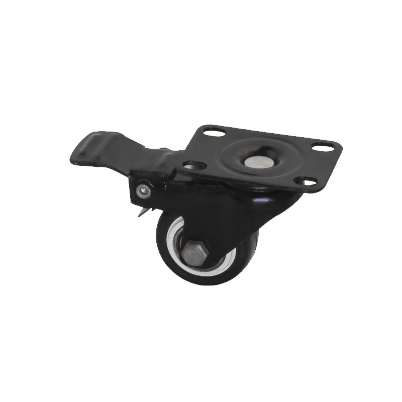 Heavy Duty Casters with Brake No Noise Locking Casters with Polyurethane Black Wheels swivel castors luggage caster wheels