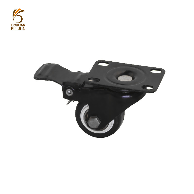 Heavy Duty Casters with Brake No Noise Locking Casters with Polyurethane Black Wheels swivel castors luggage caster wheels