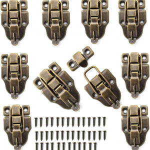 100PCS Metal Duck Bill Box Hasp Lock Toggle Latch Catch for Wooden Case Boxes Toolbox Bronze Tone