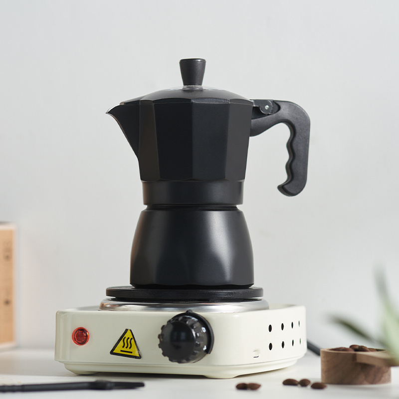 Home Office Use Aluminum, Classic Espresso Electric Coffee Maker Stove Moka Pot Bialetti Induction 6 Cups Stainless Steel