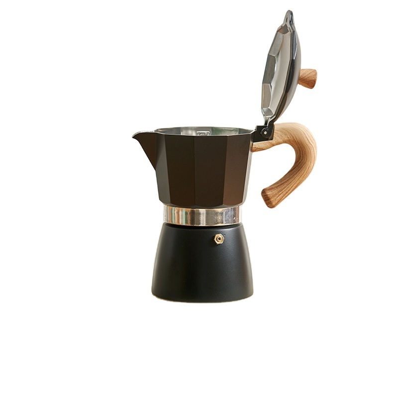 150ml 300ml Aluminum Moka Coffee Pot With Wooden Handle Coffee Maker Moka Pot Moka Stove Top Coffee Maker Machine