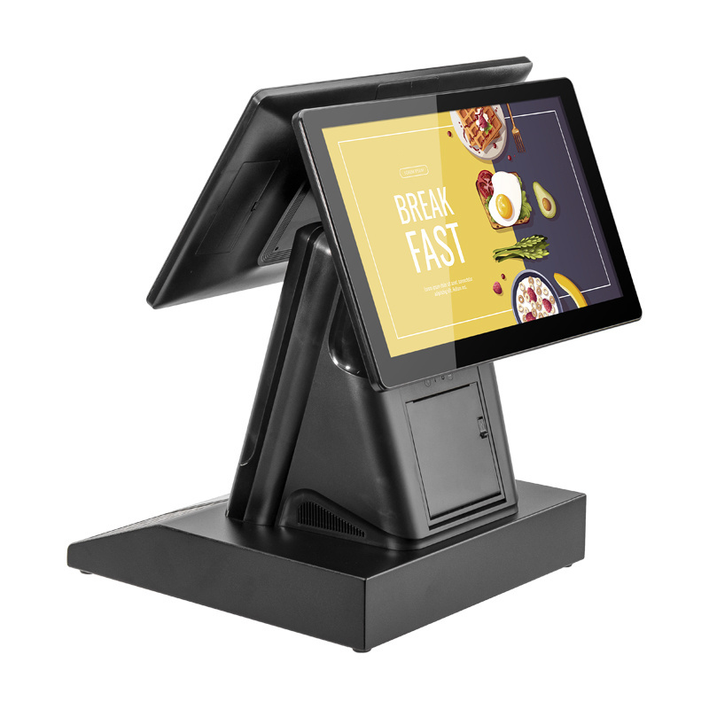 OEM customized smart touch screen kiosk payment 15.6  inch qr code scanner kiosk ticket printing self service order pos system p