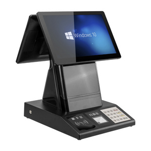 OEM customized smart touch screen kiosk payment 15.6  inch qr code scanner kiosk ticket printing self service order pos system p