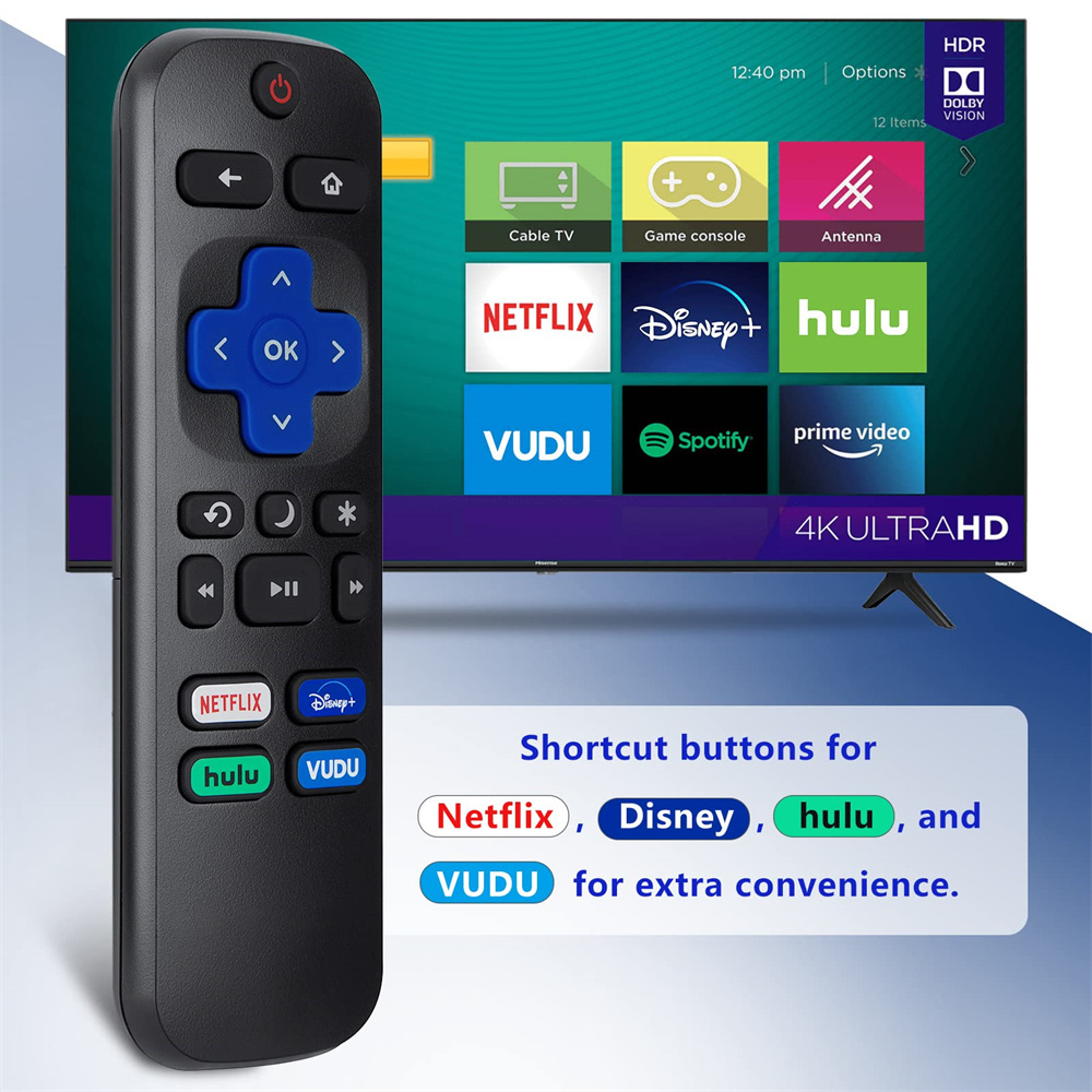 New Remote Controller RC280 RC282 Universal TV Remote Control for All Roku Hisense-TCL-Onn-Sharp-Roku TV Smart TVs