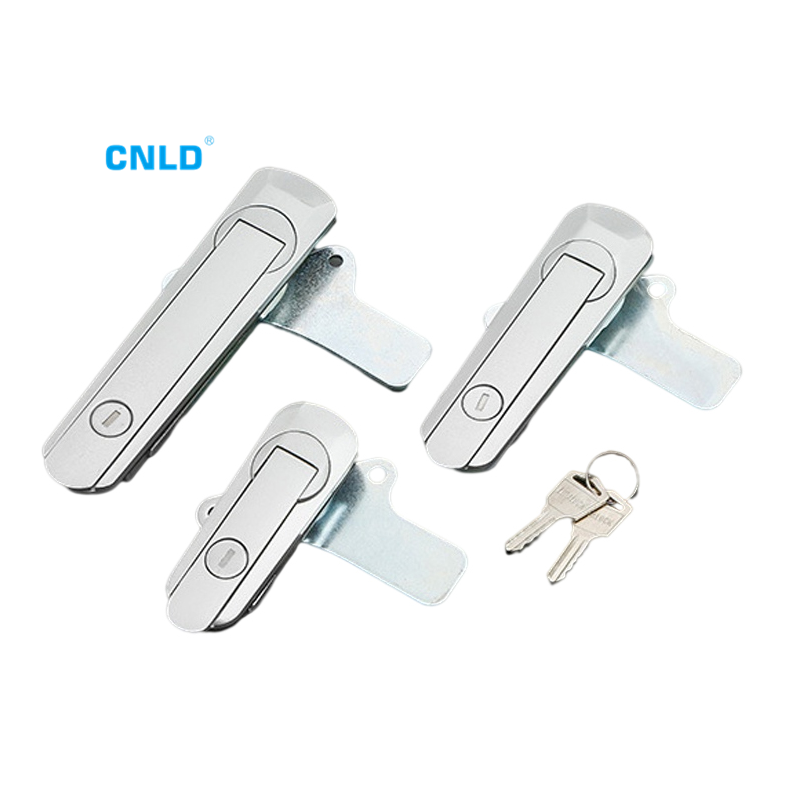 Matt Chrome Flat Lock AB401 series Small Distribution Box Lock With Key Beautiful Appearance use for cabinet panel lock