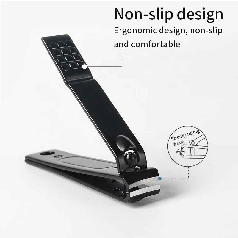 Nail Clippers Black Matte Stainless Steel 3pcs Nail Clippers Cutter Fingernail Thick Toenail Ingrown Slant Edg Toenail Clipper