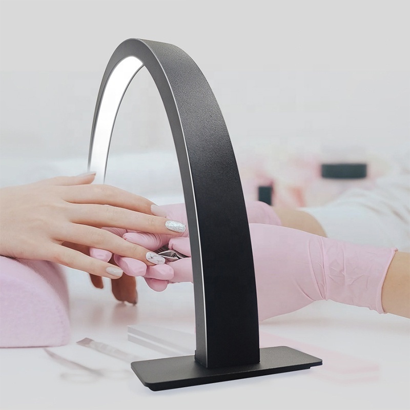 U-Shaped 25W Professional Nail Salon Lighting System Table Nail Lamp Half Moon LED Light for Nails Arch Manicure Light