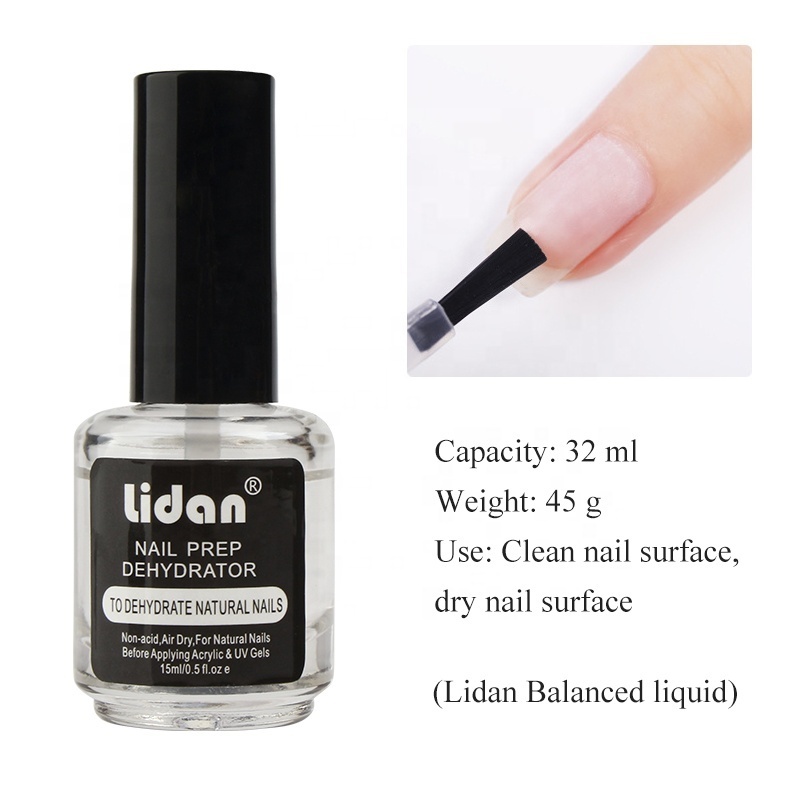 Lidan 15ml Nail Prep Dehydrator Nail Balancing Solution Adhesive Desiccant Acrylic Nails Bonder Gel Balancing Oil Skin Solutions