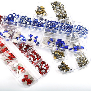 Nail 3D Crystal Multi-Shape Glass Stone Decorations Accessories Nail Charms Rhinestones Flat Back Glass Fancy Crystal Rhinestone