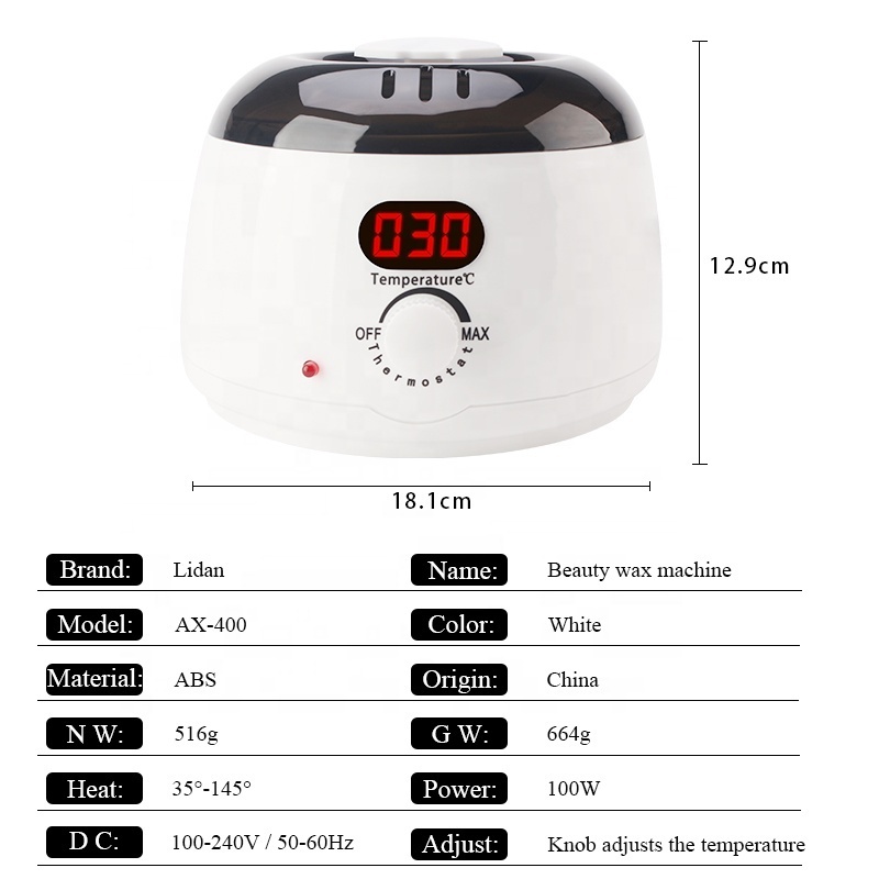 Hair Removal Electric Wax Warmer Machine Heater With Beans Applicator Sticks Waxing Kit Paraffin Wax Heater Machine