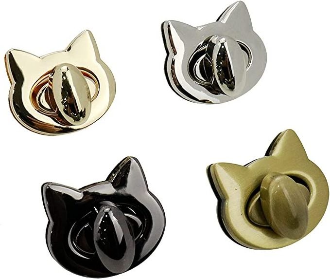 Cat shape Turn Lock Clasp Purses Locks Decorative Clutches Closures Purse Twist Lock for DIY Handbag Handle Bags Craft Making