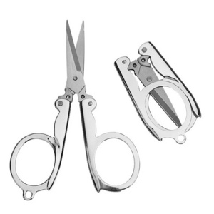 Stainless Steel Folding Portable Travel Scissors Small Foldable Paper String Craft Shred Scissors