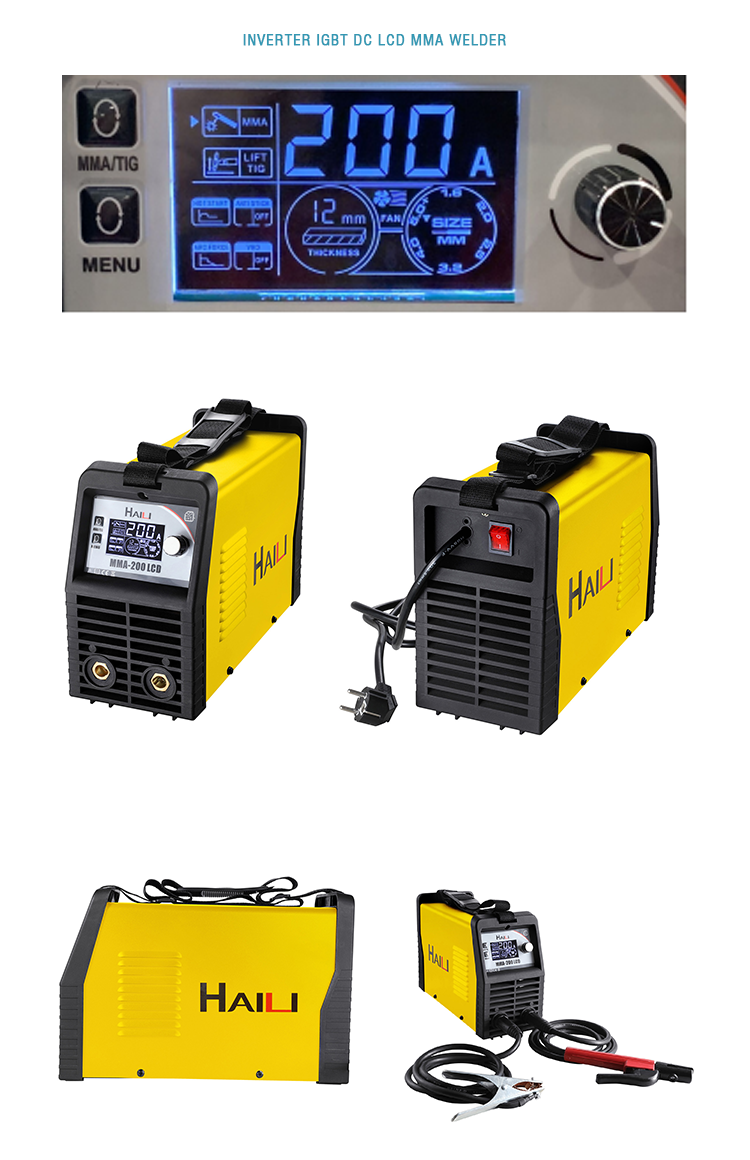 Inverter IGBT MMA Single PCB Welding Machine Mini-160lcd Arc Welder with Plastic Carrying Case DC MOTOR Multifunctional Provided