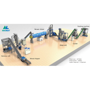 MACREAT pallets machine line wood pellet production wood pellet mill line 1 tons biomass wood pellet machine sawdust line