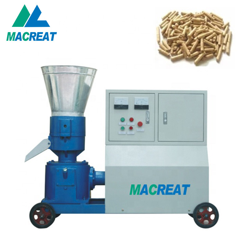 MACREAT mini small Animal feed mill pellet feed making machine flat die feed pellet granulator pelletizer