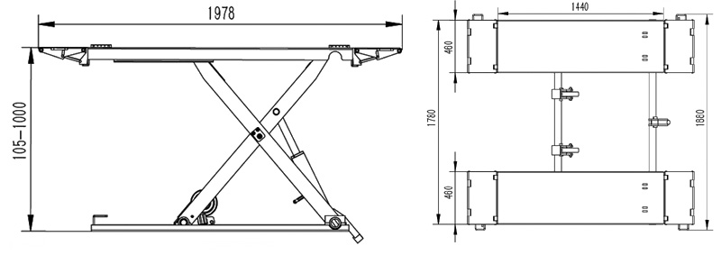 CE certified portable hydraulic mid rise scissor car lifts for sale